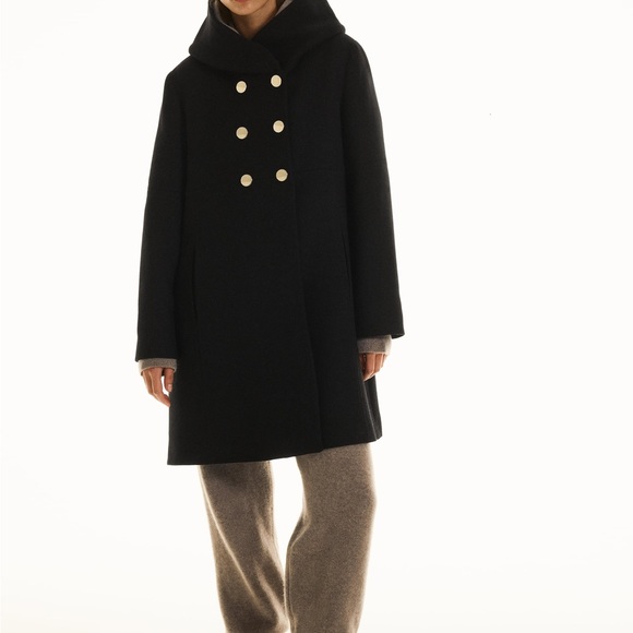 ZARA WOOL BLEND COAT WITH WRAP COLLAR - Picture 8 of 15